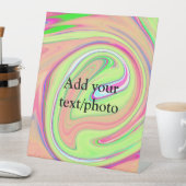 Simple green orange watercolor add your text name 台座サイン (インサイチュ)