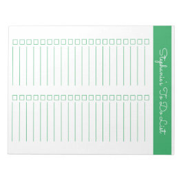 Simple Green Vertical 8.5x11 Two Column Checklist ノートパッド