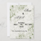 Simple Green Wedding Invitation 招待状 (正面)