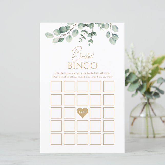 Simple Greenery Bridal Bingo Shower Game (スタンド正面)