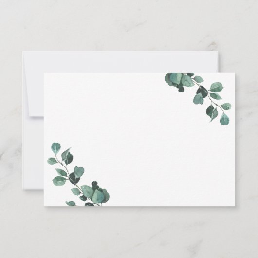 Simple Greenery Eucalyptus RSVP Invitation (裏面)
