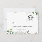 Simple Greenery Eucalyptus RSVP Invitation (正面)