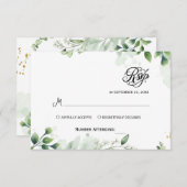 Simple Greenery Eucalyptus RSVP Invitation (正面/裏面)