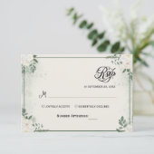 Simple Greenery Eucalyptus RSVP Invitation (スタンド正面)