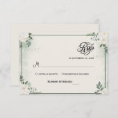 Simple Greenery Eucalyptus RSVP Invitation (正面/裏面)