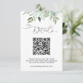 Simple Greenery Foliage QR Code & Photo Wedding エンクロージャーカード (スタンド正面)