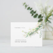 Simple Greenery Funeral Loss of Life Thank You ポストカード (スタンド正面)