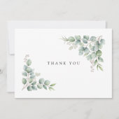 Simple Greenery Funeral Personalized Thank You サンキューカード (正面)