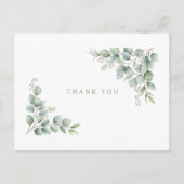 Simple Greenery Funeral Personalized Thank You III ポストカード (正面)