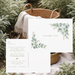 Simple Greenery Funeral Personalized Thank You III ポストカード