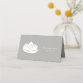 Simple Grey and White Lotus Flower Business  ロイヤリティカード (正面)