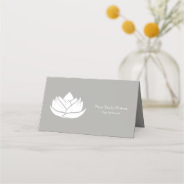 Simple Grey and White Lotus Flower Business  ロイヤリティカード