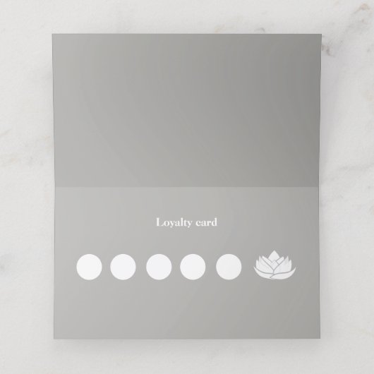 Simple Grey and White Lotus Flower Business  ロイヤリティカード (内部開封)