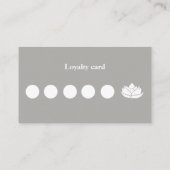 Simple Grey and White Lotus Flower Business Flat ロイヤリティカード (裏面)