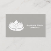 Simple Grey and White Lotus Flower Business Flat ロイヤリティカード (正面)