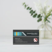 Simple Grey Elegance Companyの総務部長 名刺 (スタンド正面)