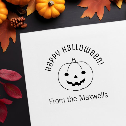 Simple Halloween Pumpkin Arch Message セルフインキングスタンプ