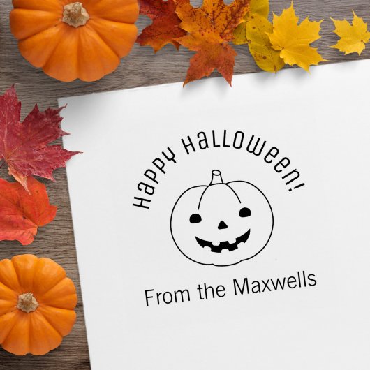 Simple Halloween Pumpkin Arch Message ラバースタンプ