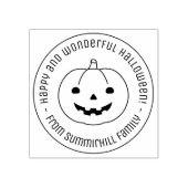 Simple Halloween Pumpkin Round Message ラバースタンプ (インプリント)