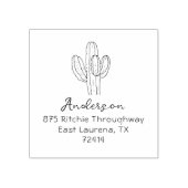 Simple Hand-drawn Cactus Script Return Address ラバースタンプ (インプリント)