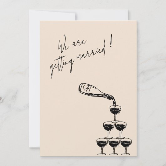 Simple hand drawn Script Wedding save the date セーブザデート (正面)