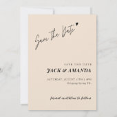 Simple hand drawn Script Wedding save the date セーブザデート (裏面)