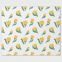 Simple Hand Drawn Watercolor Floral Girl Birthday ラッピングペーパー