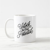 Simple Hand Letter Unlock the Full Potentional コーヒーマグカップ (左)