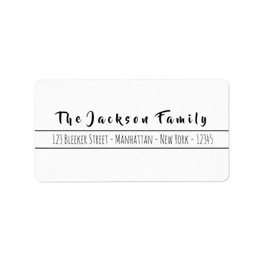 Simple Hand Lettered Script Address ラベル (正面)