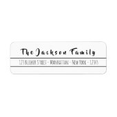 Simple Hand Lettered Script Return Address ラベル (正面)