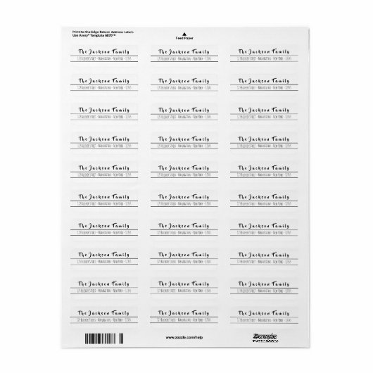 Simple Hand Lettered Script Return Address ラベル (フルシート)