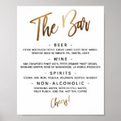 Simple Handwriting Typography "The Bar" Sign ポスター (正面)