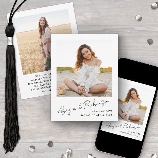 Simple Handwritten Script Name 2 Photo Typewriter 案内状