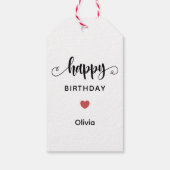 Simple Happy Birthday Tag, Heart Graphic ギフトタグ (裏面)