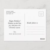 Simple Happy Holidays Family Photo Christmas ポストカード (裏面)