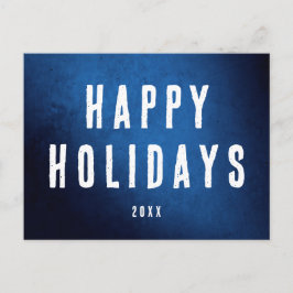 Simple Happy Holidays Logo Blue Gradient ポストカード