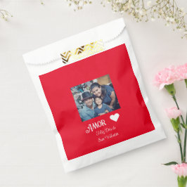 Simple Happy Valentine's Day Spanish White Heart フェイバーバッグ