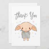 Simple Harry Potter - Dobby Baby Shower サンキューカード (正面/裏面)