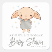 Simple Harry Potter - Dobby Baby Shower スクエアシール (正面)