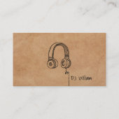 Simple Headphones Doodle DJ Faux Texture 名刺 (裏面)