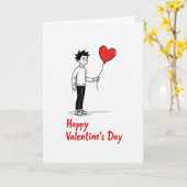Simple Heart Balloon Love Card カード (黄色い花)