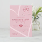 Simple Heart Galentine’s Day Dinner Party 招待状 (スタンド正面)