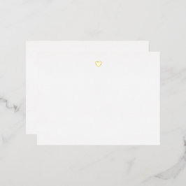 Simple Heart Gold Foil Note Card 箔シーズンポストカード
