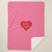 Simple Heart Pattern Love Gift Fleece Blanket シェルパブランケット (正面)