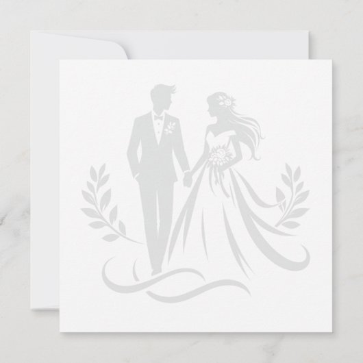 Simple Heart Wedding Thank You Card – Customizable (裏面)