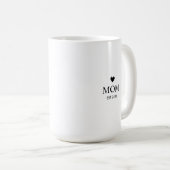 Simple Heart Year Established Mom コーヒーマグカップ (正面右)