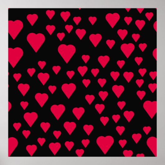Simple hearts seamless pattern. Valentines day bac ポスター (正面)