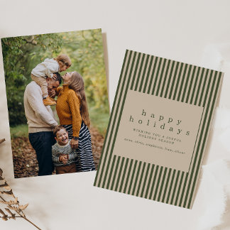 Simple Holiday Card with Photo 招待状