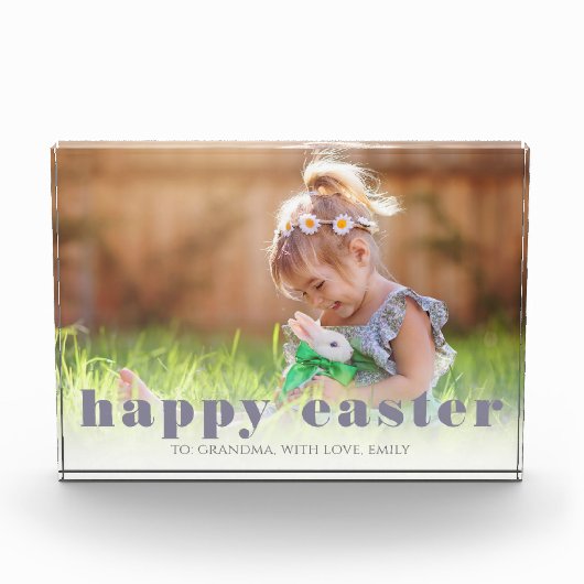 Simple Holiday Minimalist Happy Easter Spring  フォトブロック (正面)