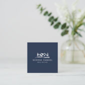 Simple Home Logo Navy Blue Realtor, Real Estate スクエア名刺 (スタンド正面)